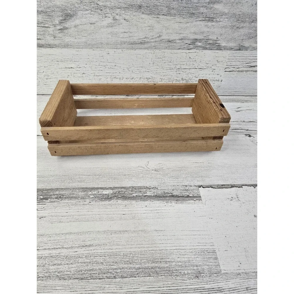 Sound Warehouse Wooden Crate Vintage Branded Slatted Media Storage Box Natural